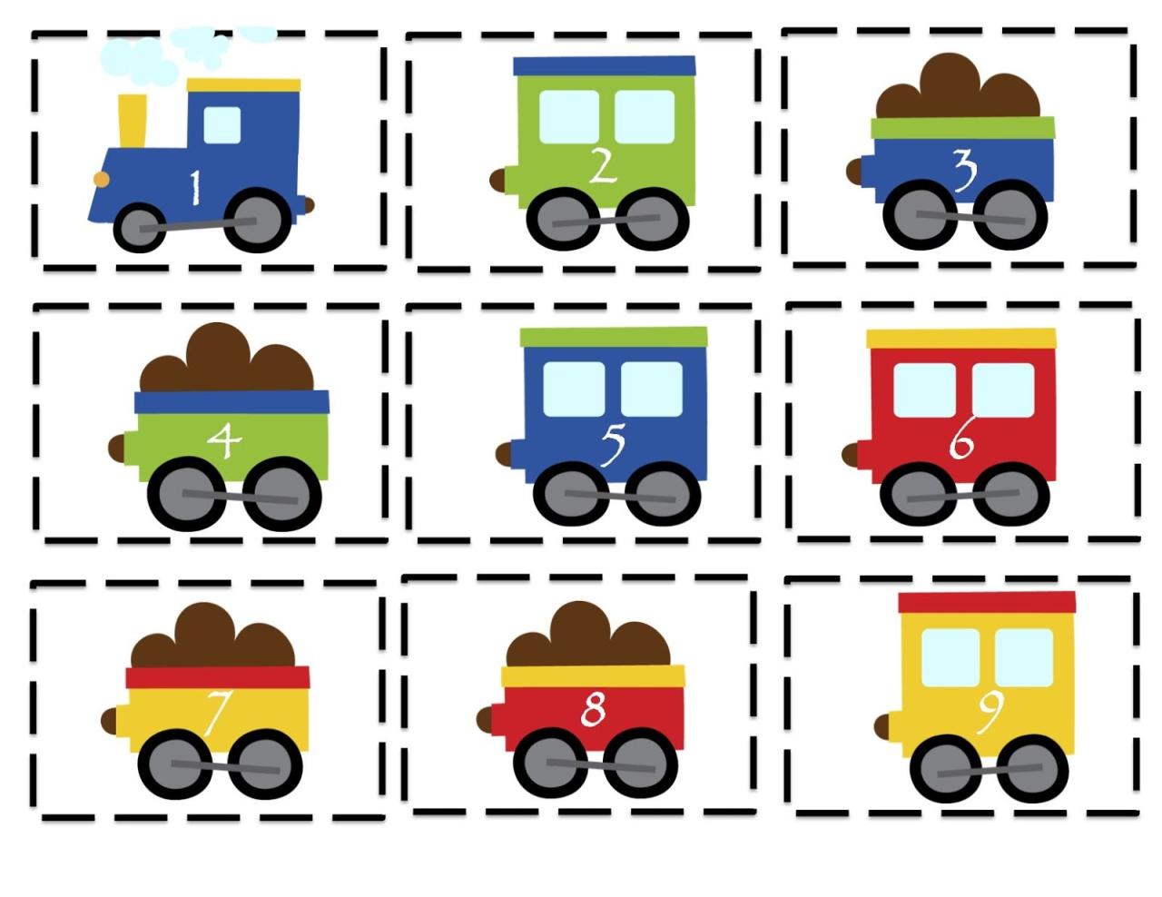 train printable preschool trains template printables planes automobiles puzzle crafts transportation activities clipart theme number kids templates preschoolers numbers board