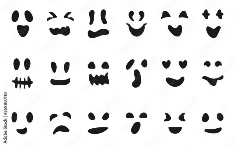 Free Printable Ghost Eyes And Mouth Template - Printable Templates Free