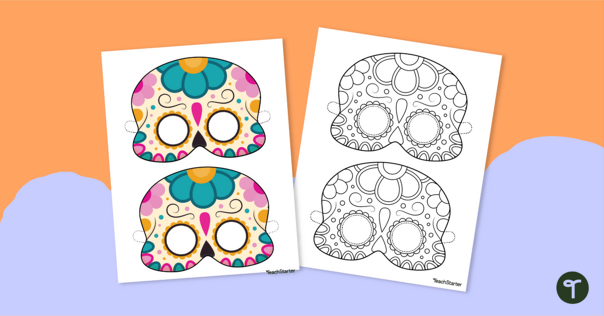 Printable Day Of The Dead Mask Template terbaru