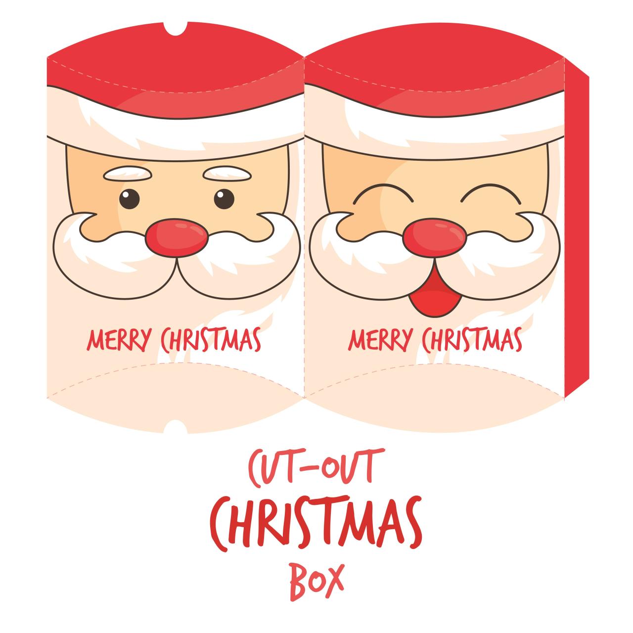 christmas box template printable printables templates gift printablee craft tree