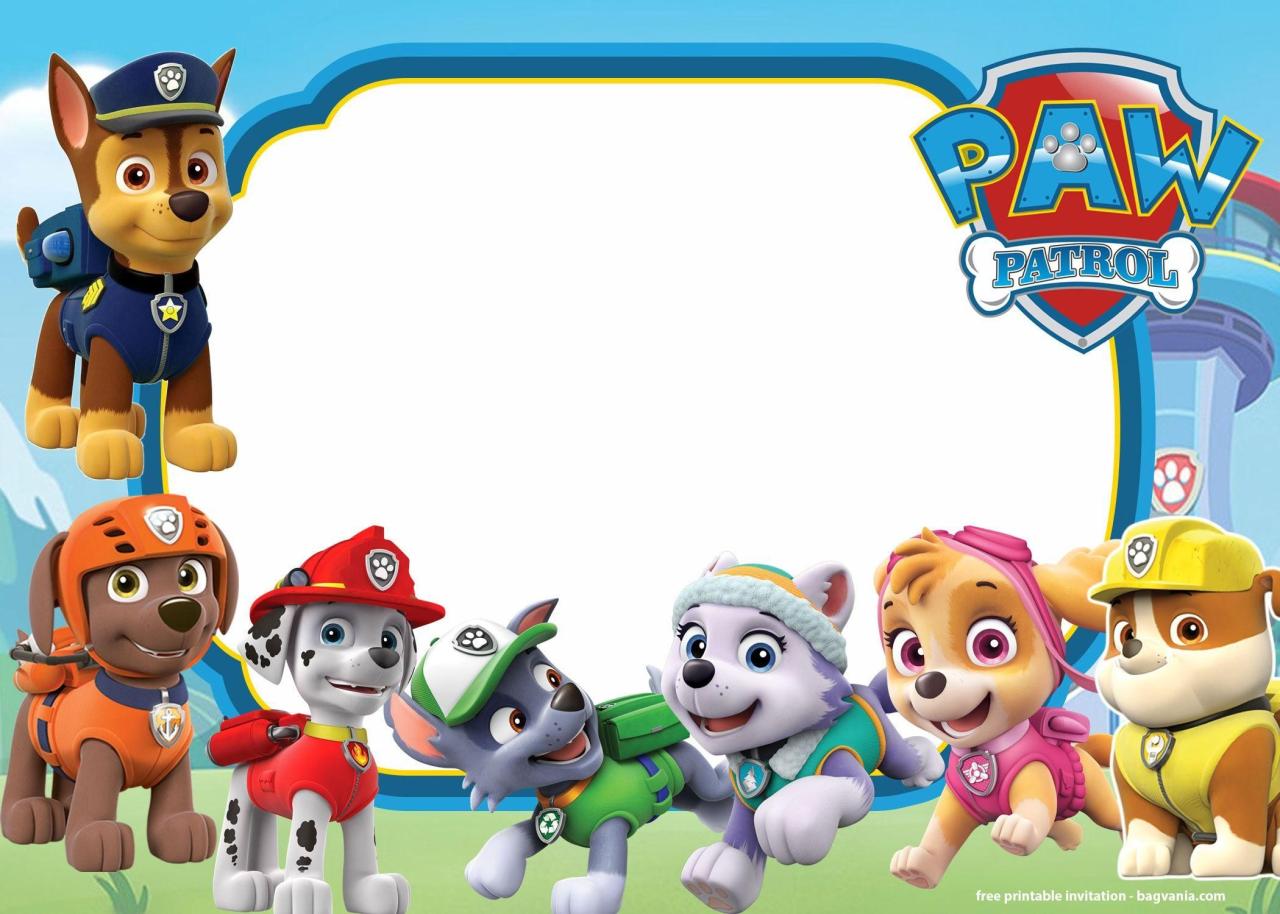 Printable Paw Patrol Birthday Shirt Template terbaru