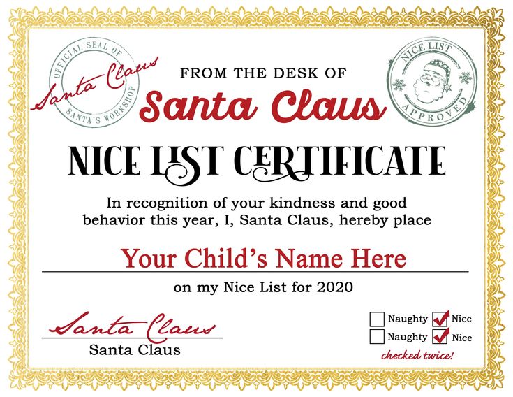 certificate claus hodgepodgedays