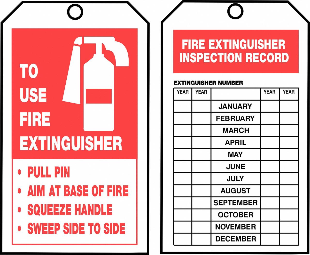 Printable Fire Extinguisher Inspection Tags Template Pdf terbaru