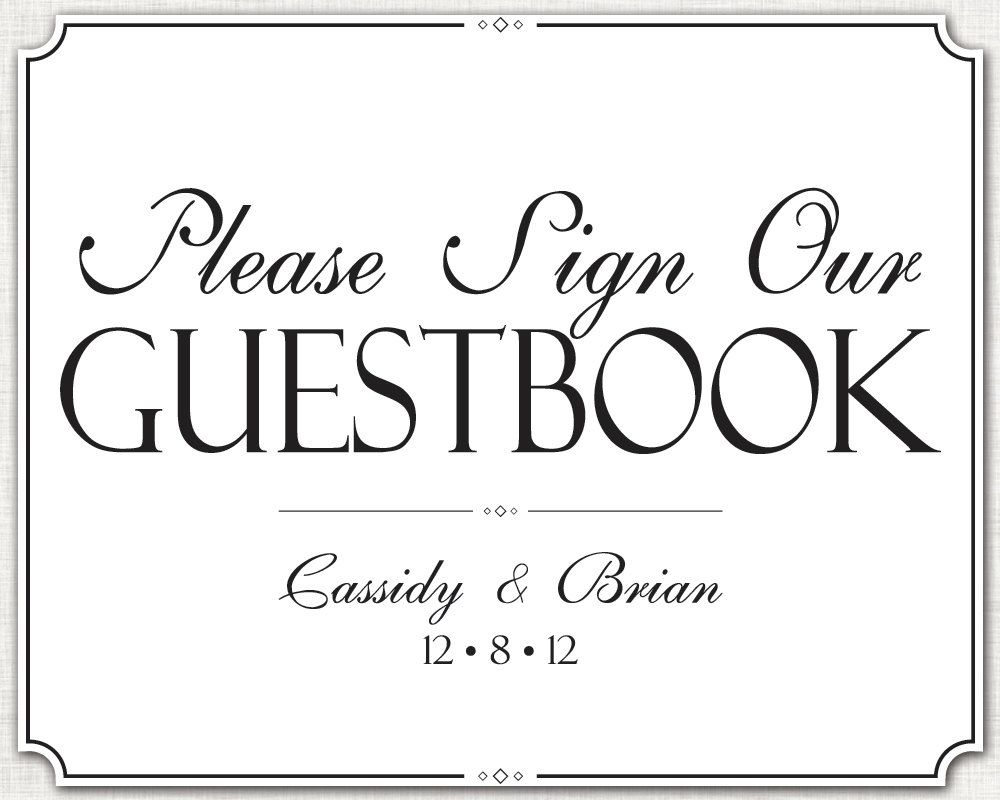 Free Printable Guest Book Sign Template