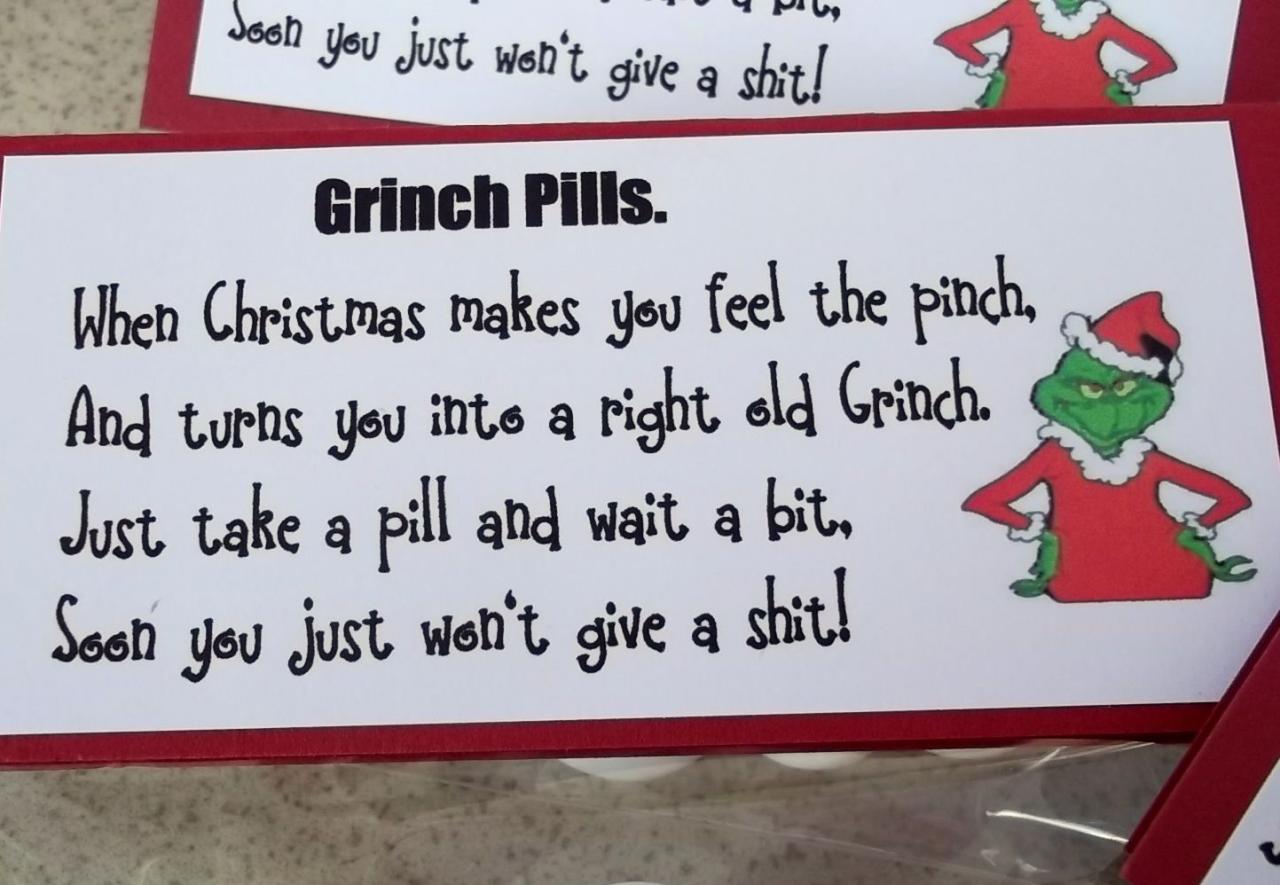 grinch pills poem printable christmas revisted poop green these printablee gifts ms crafty girl gift via diy so