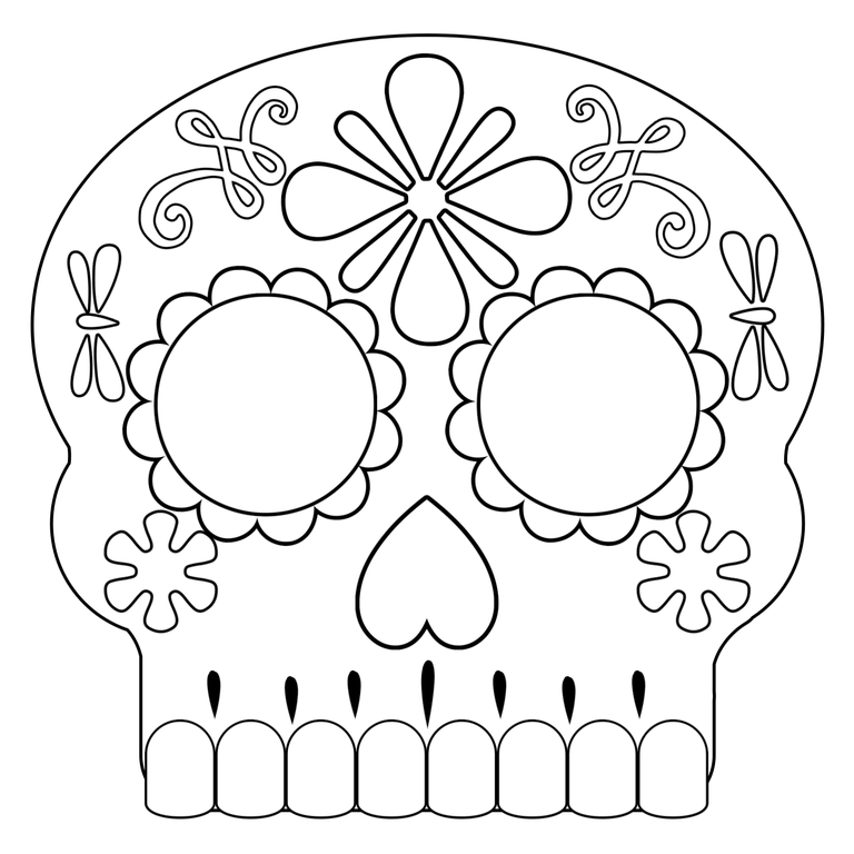Printable Day Of The Dead Mask Template terbaru