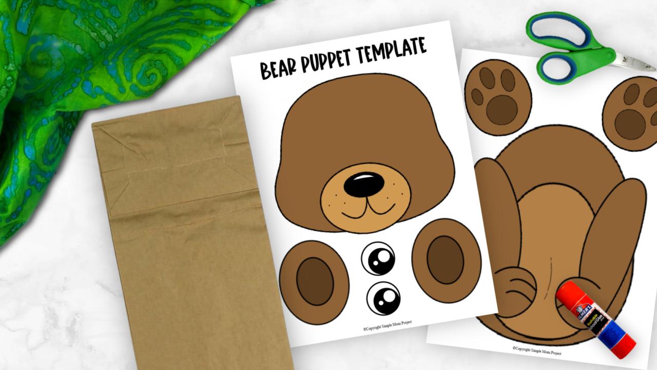 Free Printable Paper Bag Bunny Puppet Templates