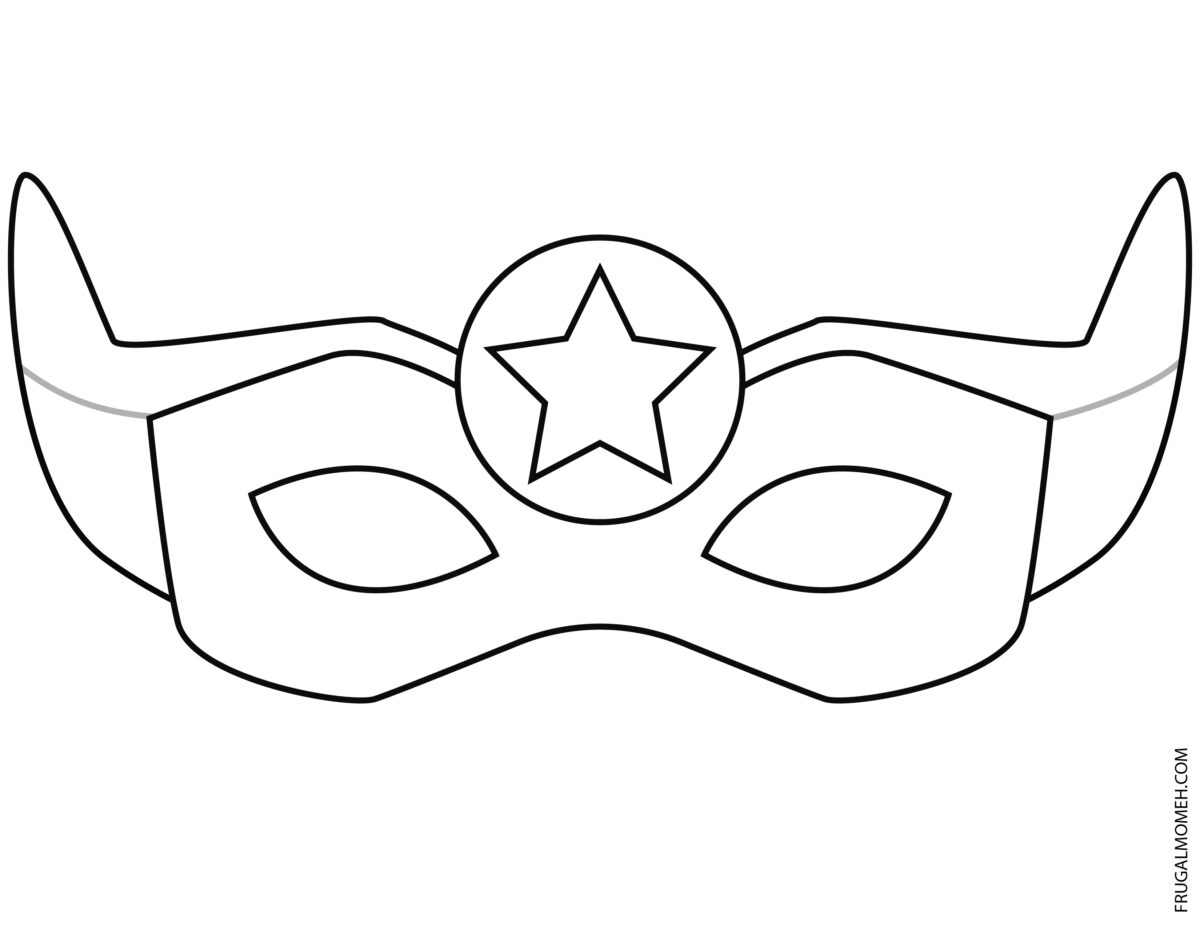 Actual Size Printable Superhero Mask Template terbaru