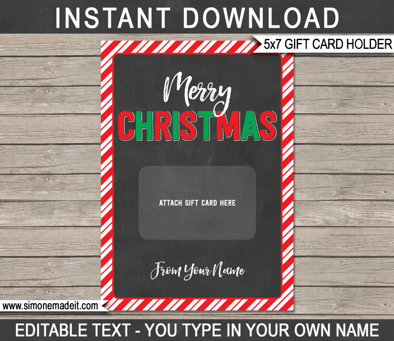 Free Printable Christmas Gift Card Holder Templates terbaru