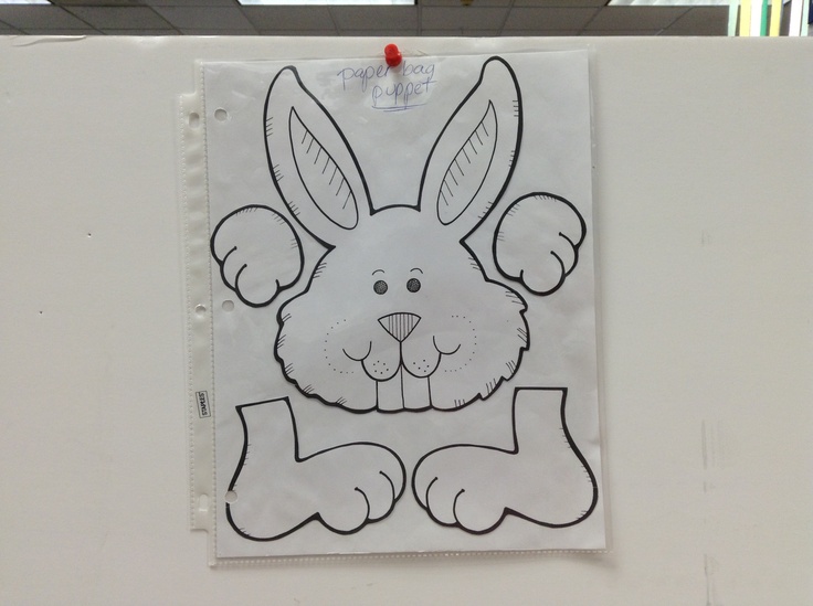 Free Printable Paper Bag Bunny Puppet Templates