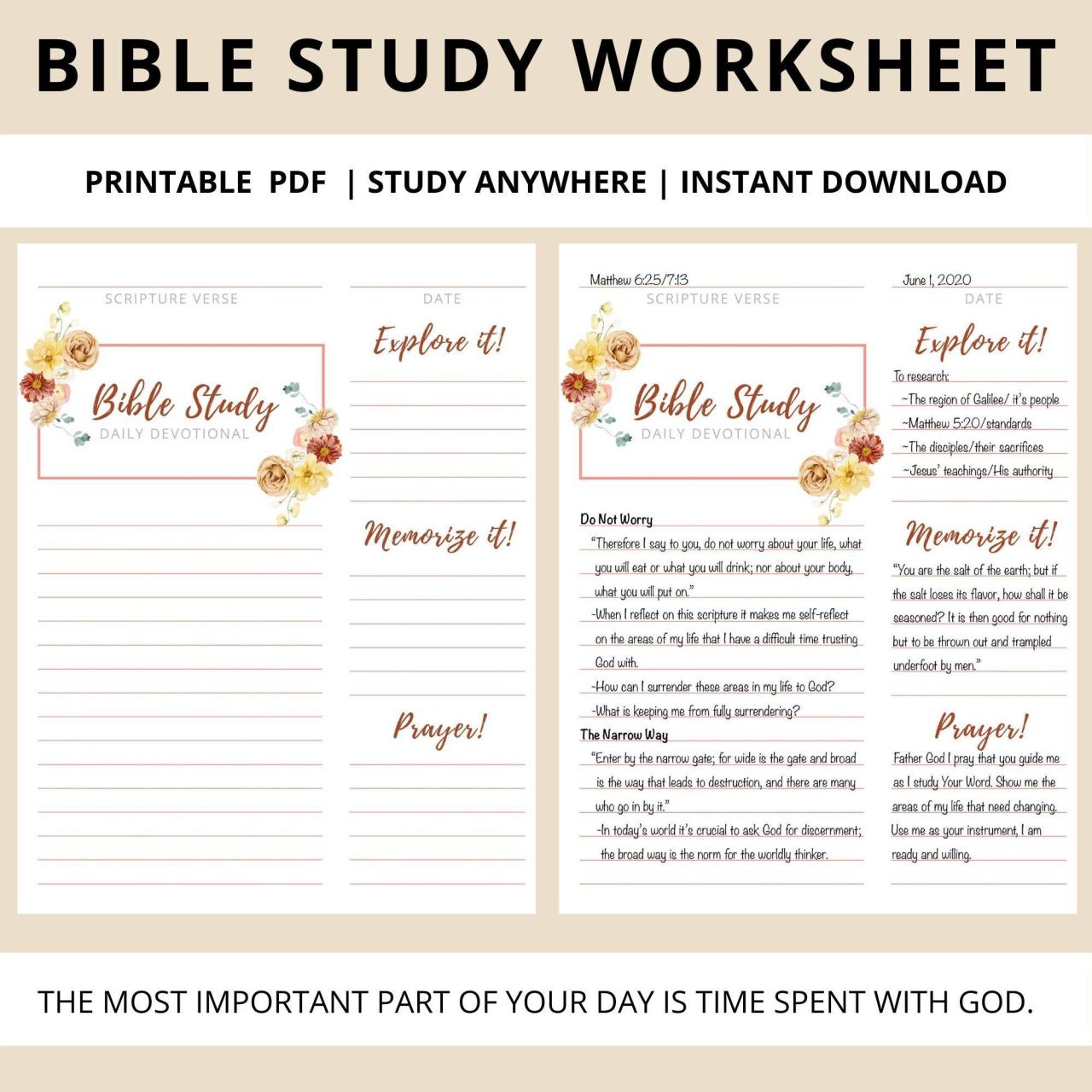 Printable Bible Study Journal Template
