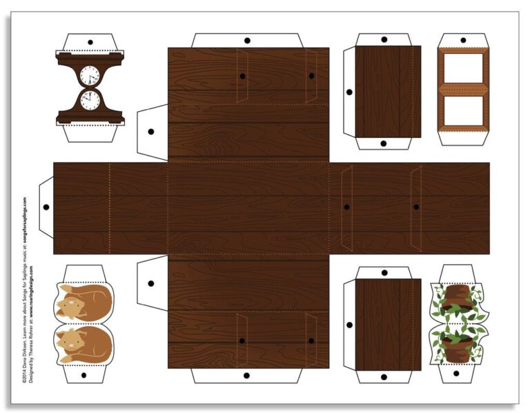 Cut Out Free Printable Dollhouse Furniture Templates Printable