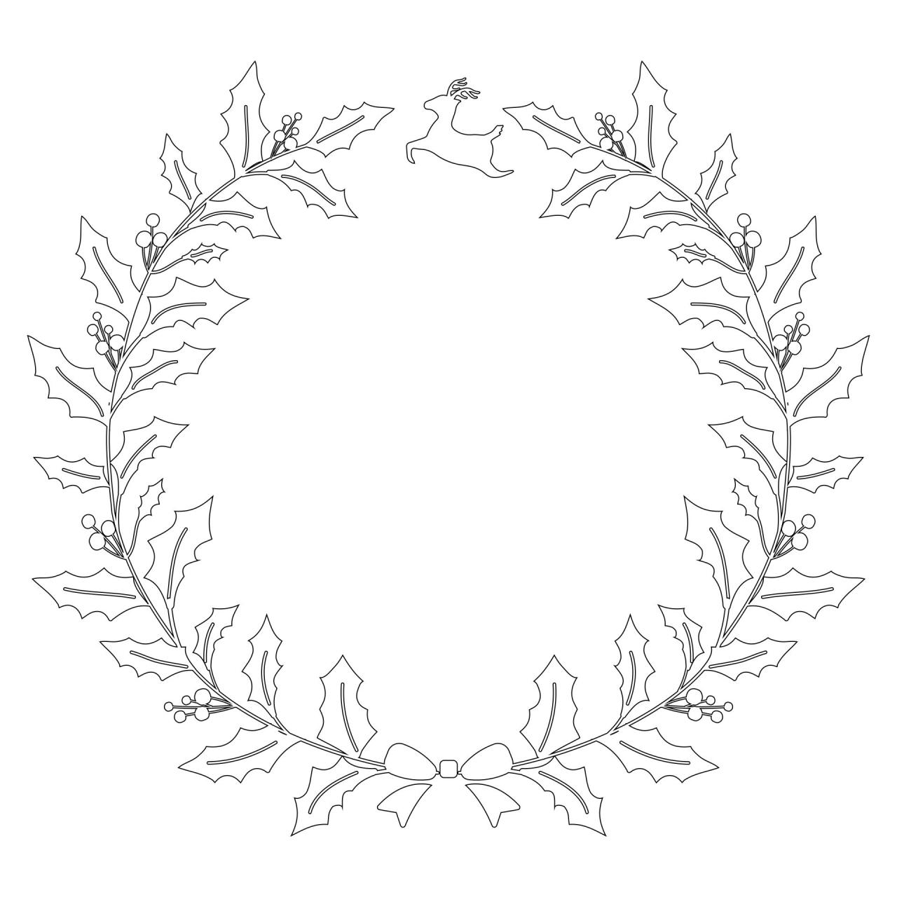 wreath template christmas printable outline templates bow northpolechristmas print exciting alert outlines