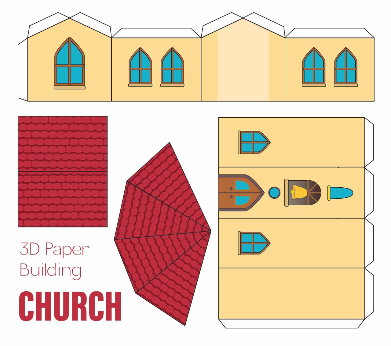 Free Printable Paper Church Template terbaru