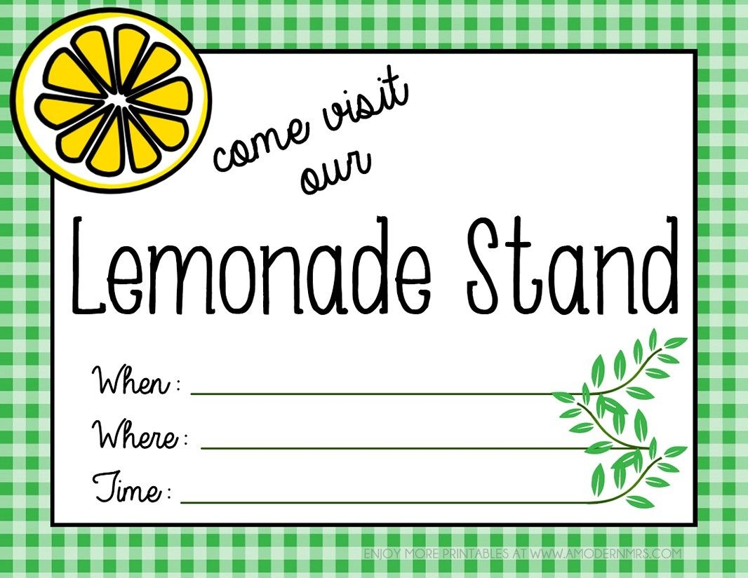 Free Printable Lemonade Stand Sign Template terbaru