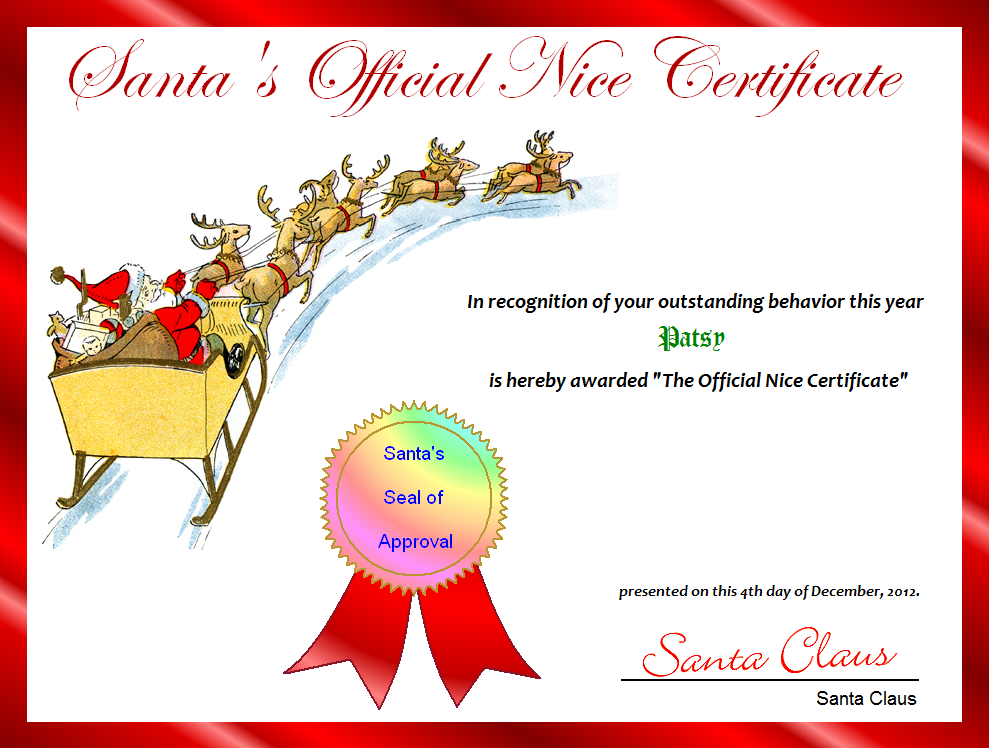 Free Printable Santa Certificate Template