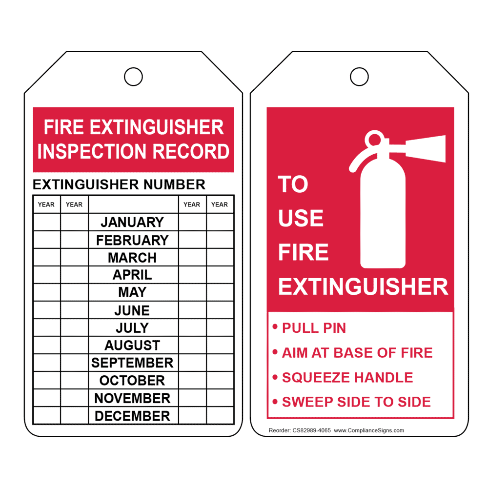 extinguisher fire tags inspection printable tag monthly record cliparts signs maintenance clipart library emedco favorites add