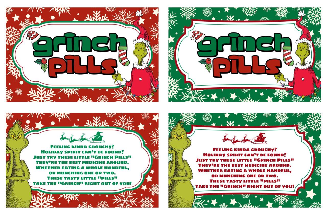 Grinch Pills Free Printable Template terbaru