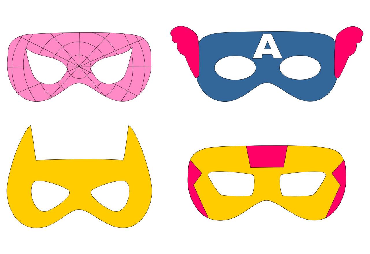 Actual Size Printable Superhero Mask Template terbaru