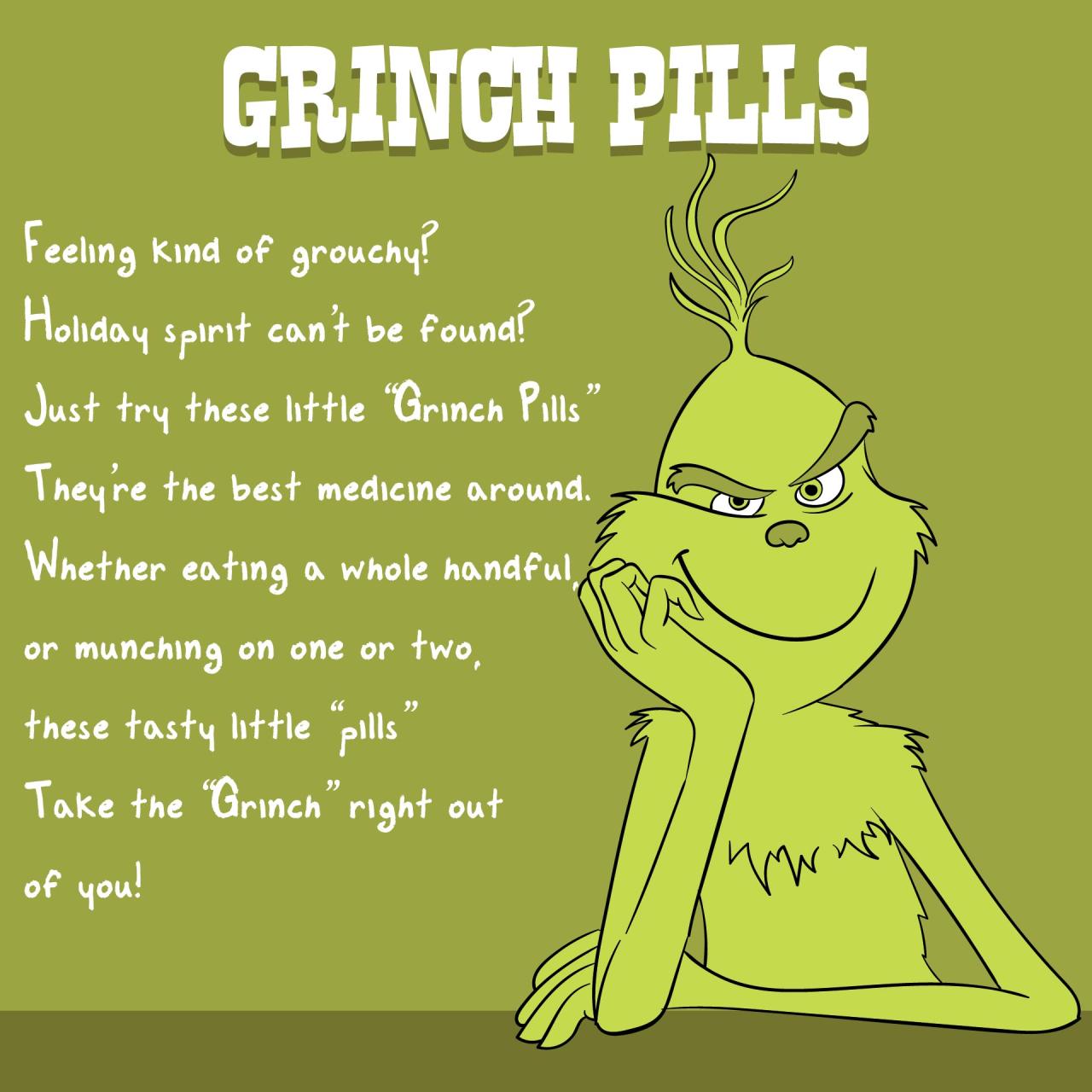 grinch pills favor pjsandpaint cheer spread
