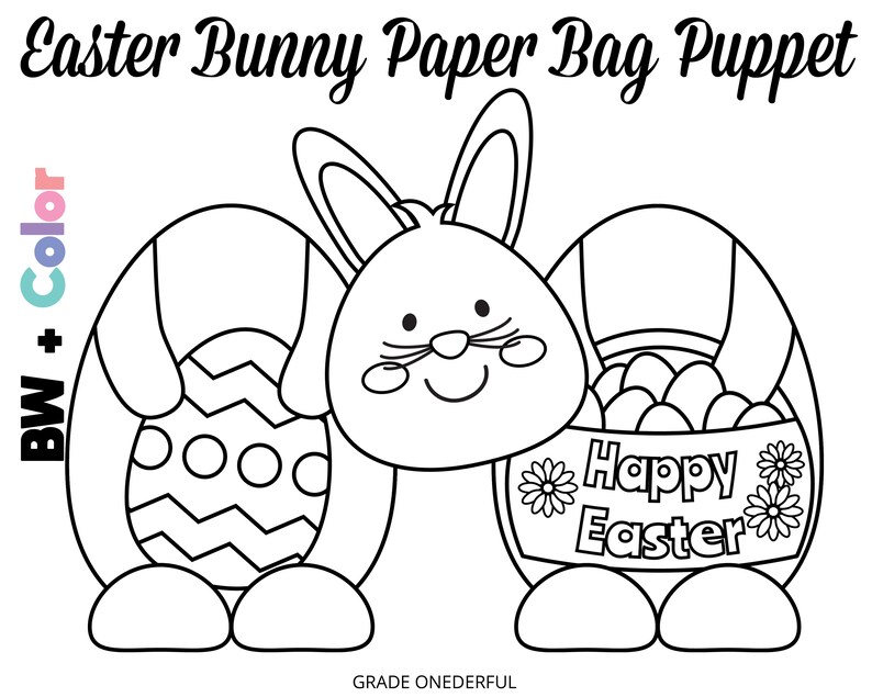 Free Printable Paper Bag Bunny Puppet Templates