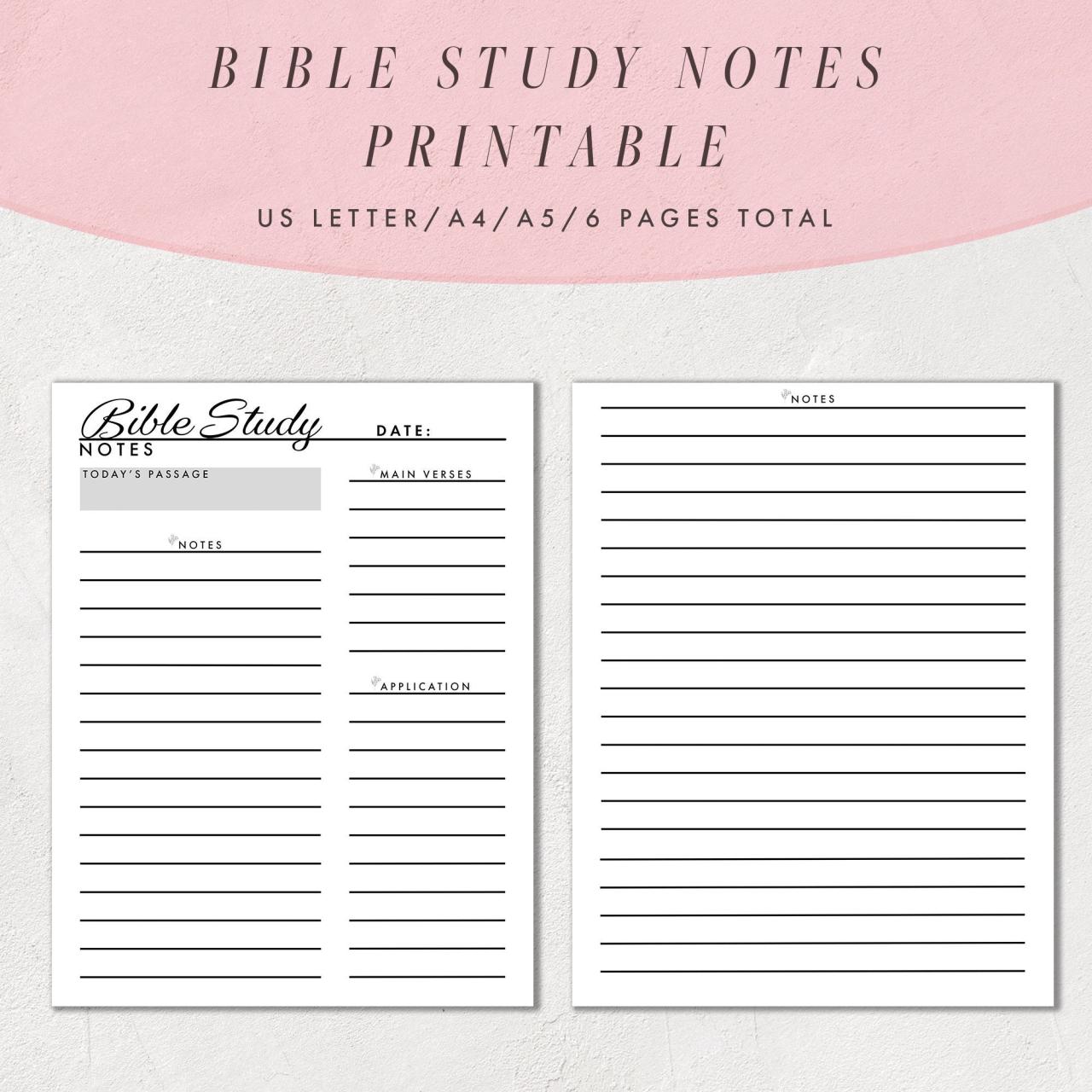 Printable Bible Study Journal Template
