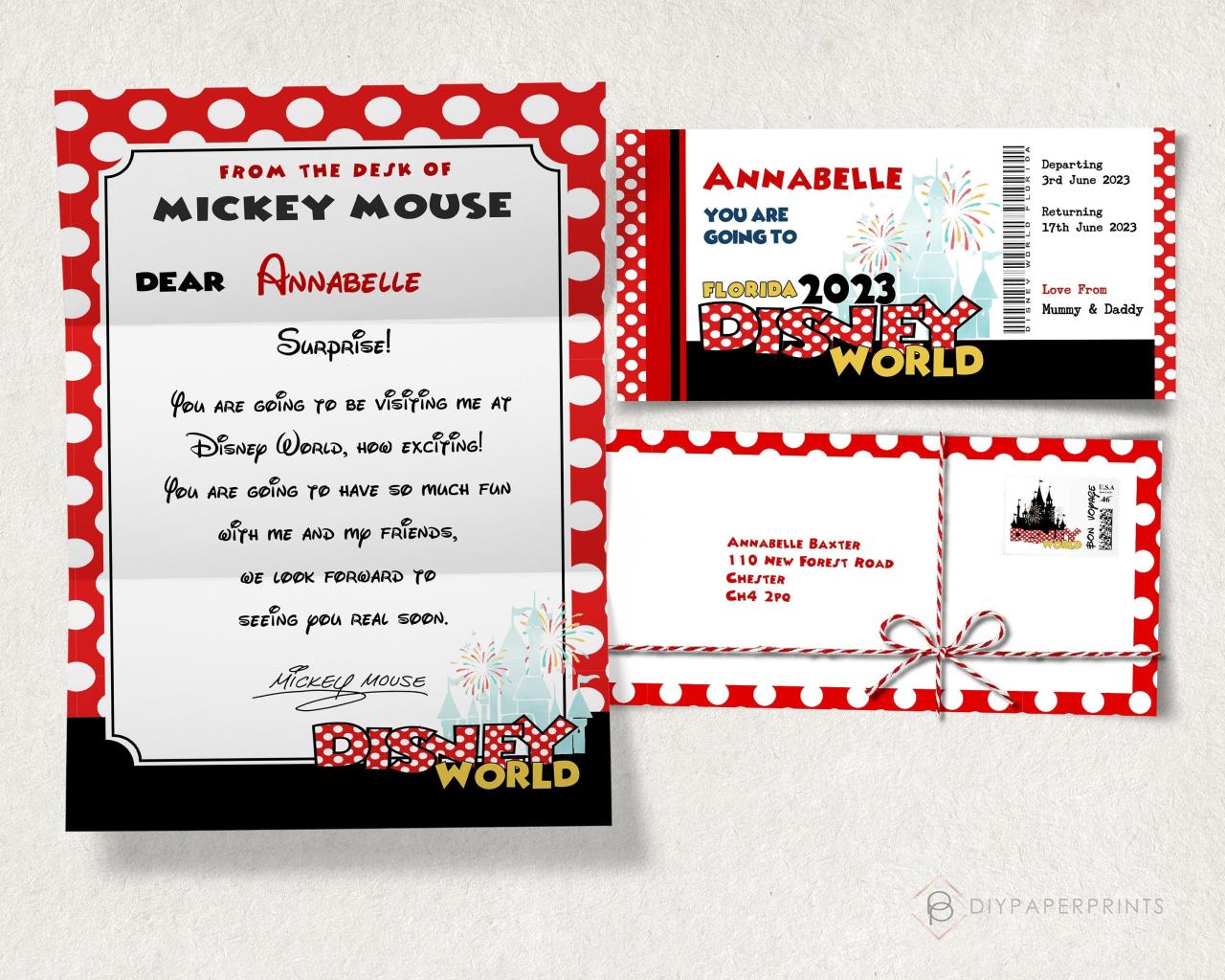 Free Printable Disney Surprise Letter Template terbaru