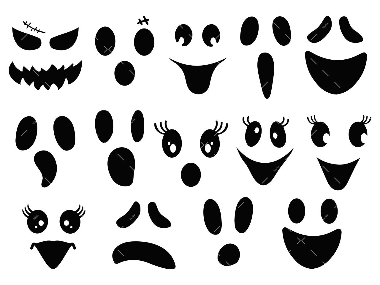 Free Printable Ghost Eyes And Mouth Template