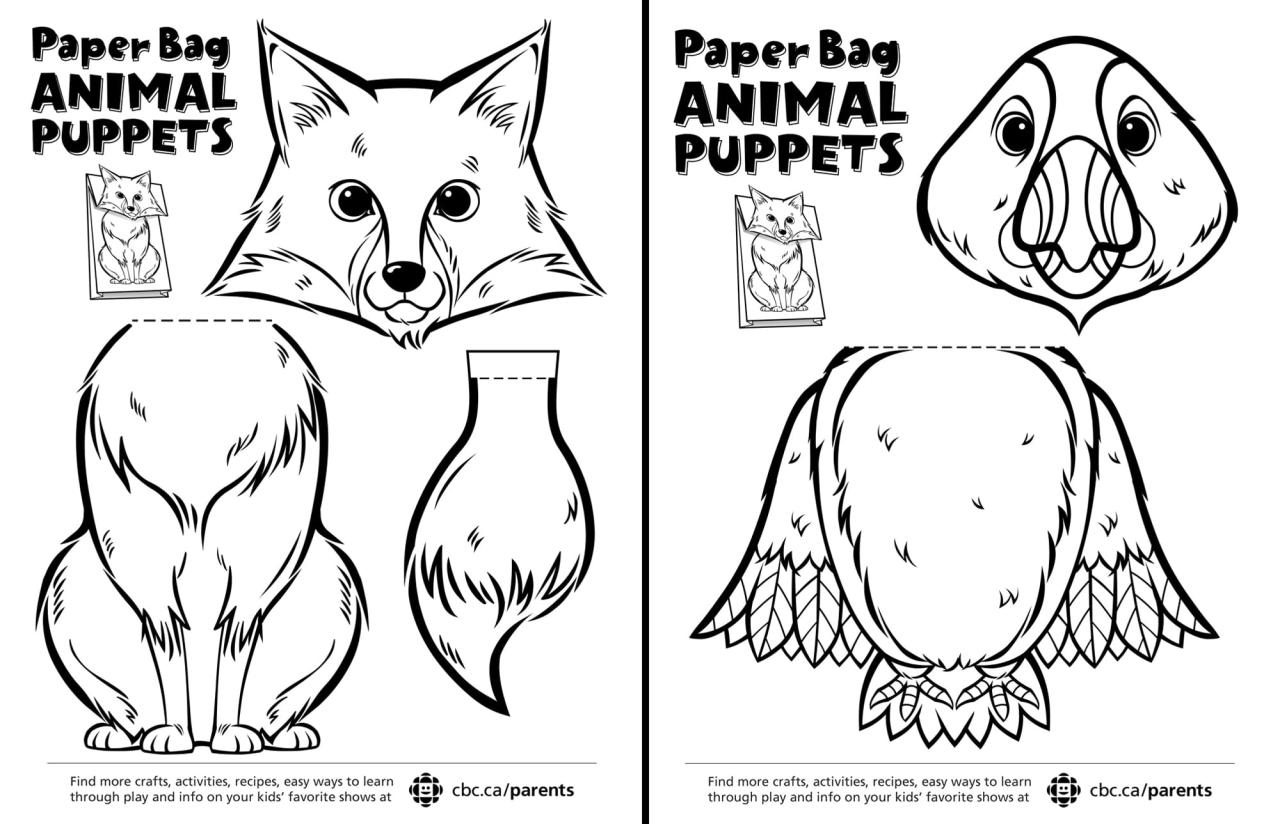Free Printable Paper Bag Puppet Templates