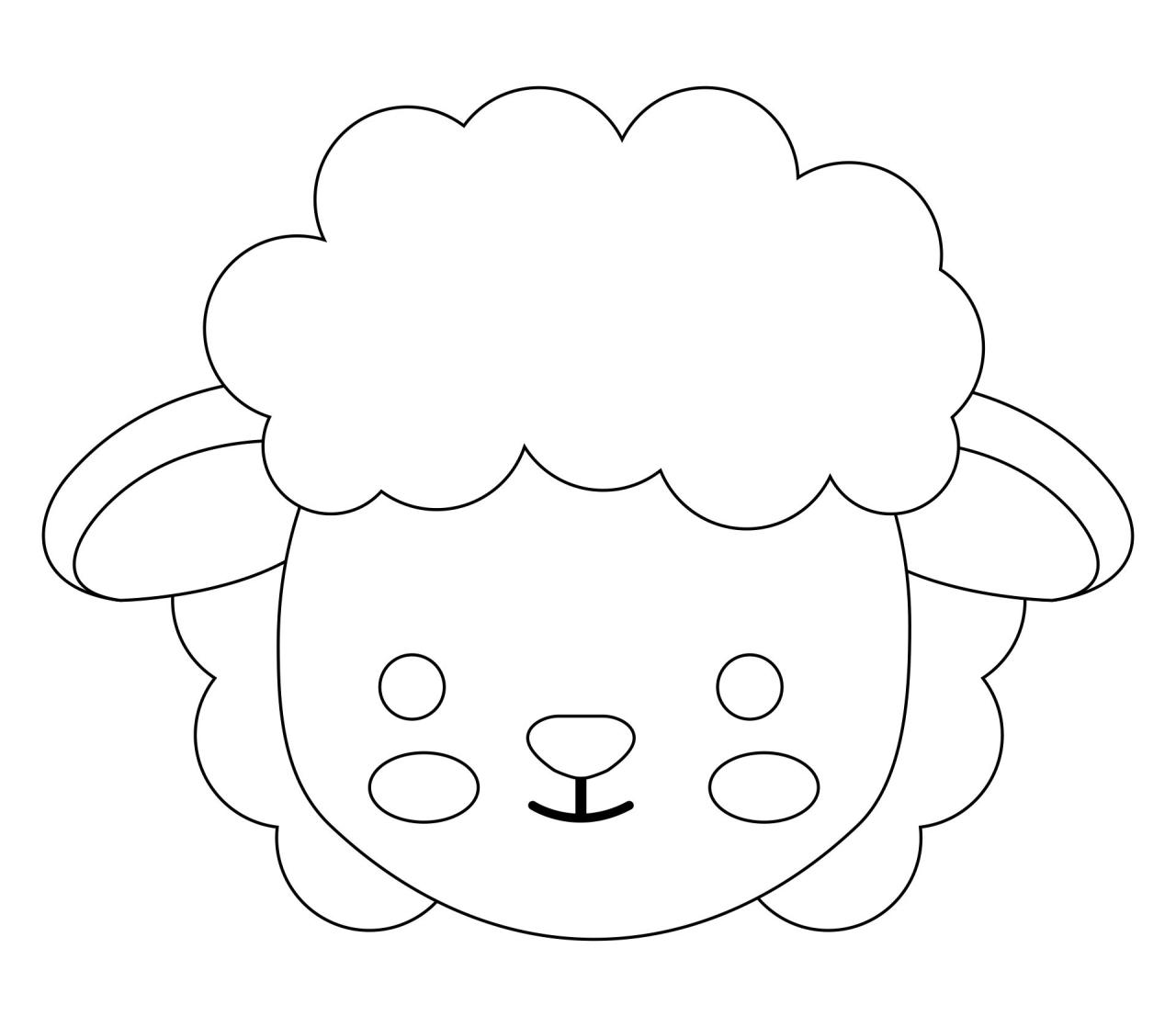 Sheep Head Sheep Face Template Printable terbaru