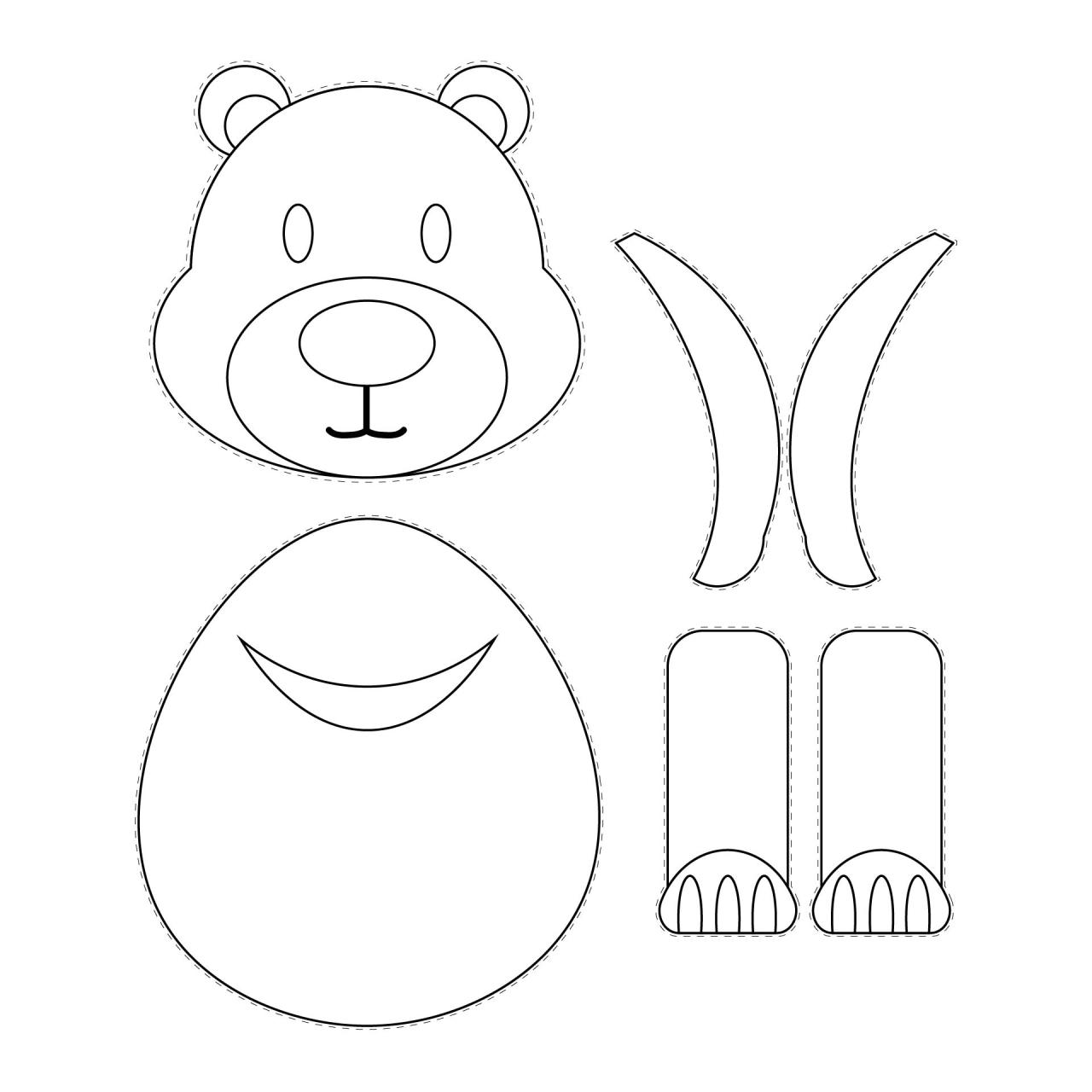 Free Printable Teddy Bear Template terbaru